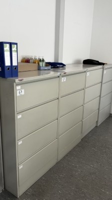 4 Hängeregistraturschränke, 4-zugig
